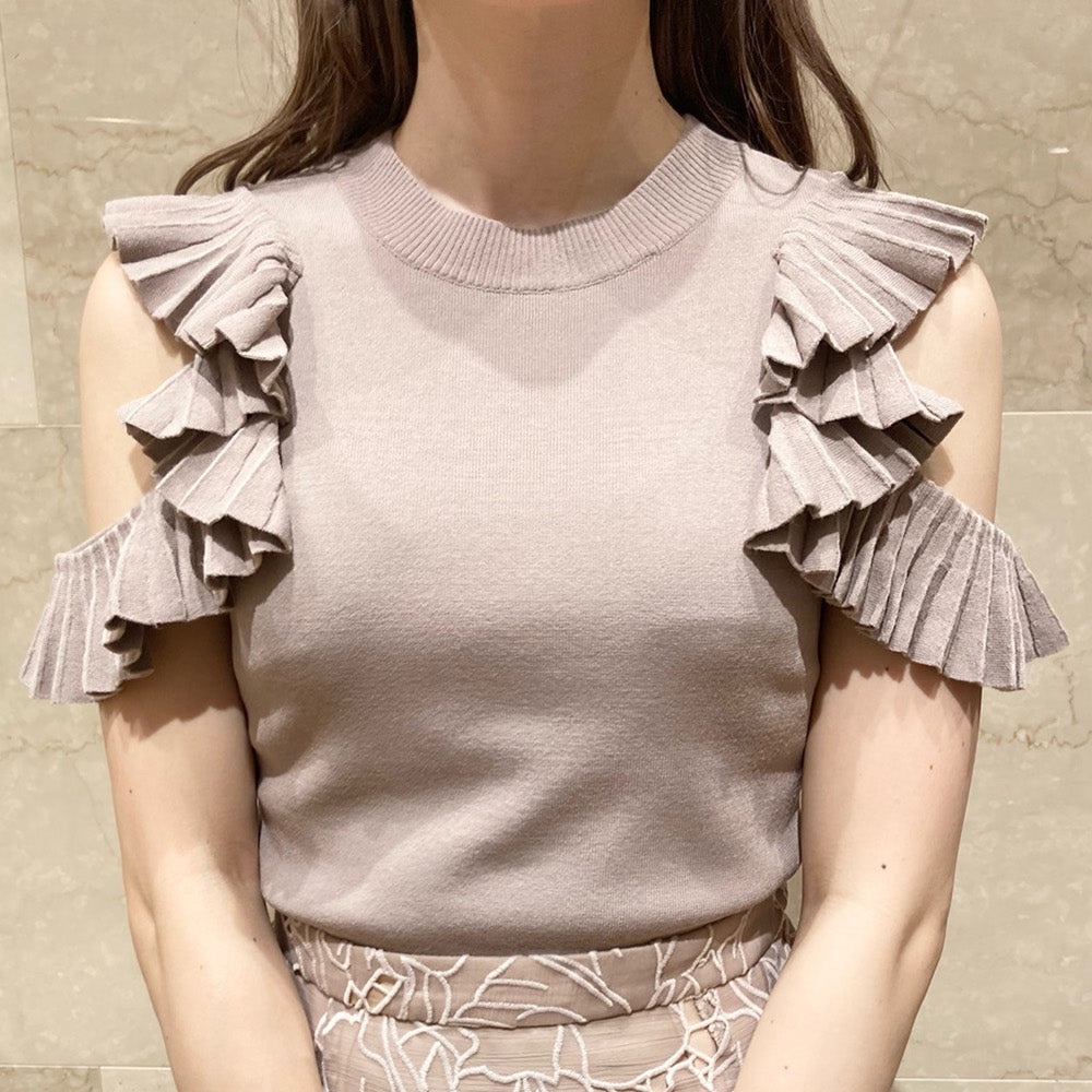 ❌SOLD❌ SNIDEL Ruffle Knit Top - Picture 2 of 9